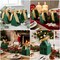 Wrapables Festive Christmas House Shaped Gift Boxes with Ribbons for Weddings, Housewarming, Cookies, Candies, Treats, Party Favors (Set of 10), Green